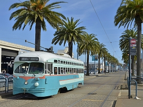 Die PCC Wagen der F- Line sind die Alternative zum Cable car